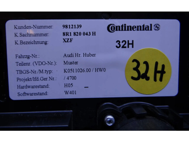 Блок управления климат-контролем 8R1820043H   Audi A5 8T 8F