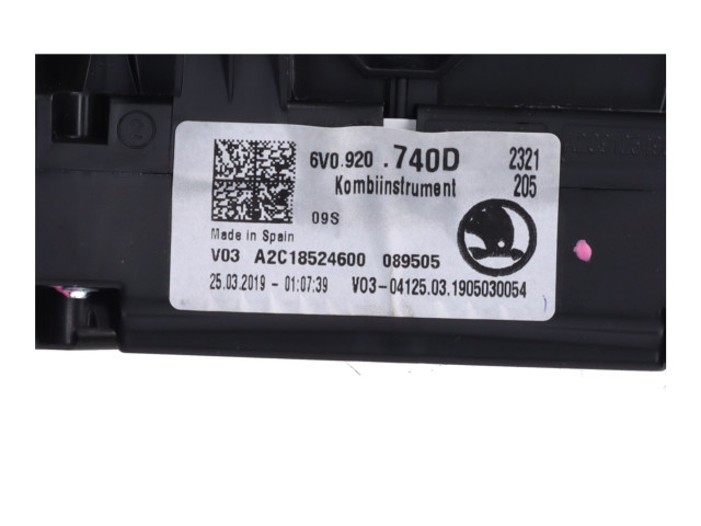 Панель приборов 6V0920740D Skoda Fabia Mk3 (NJ)
