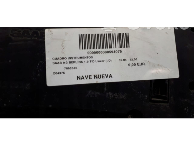 Панель приборов 7553536   Saab 9-5       