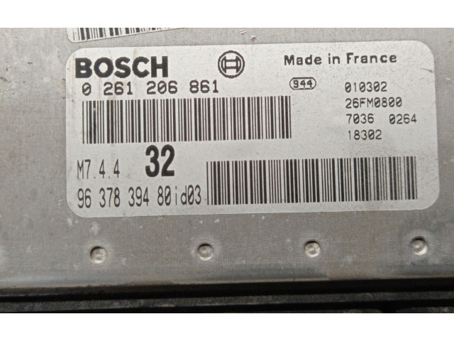 Блок управления двигателя 9637839480, 0261206861BOSCH   Peugeot 306