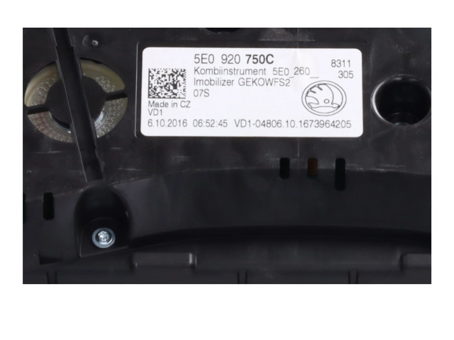 Панель приборов 5E0920750C   Skoda Octavia Mk3 (5E)       