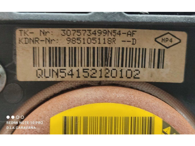 Подушка безопасности водителя 985105118R Dacia Dokker