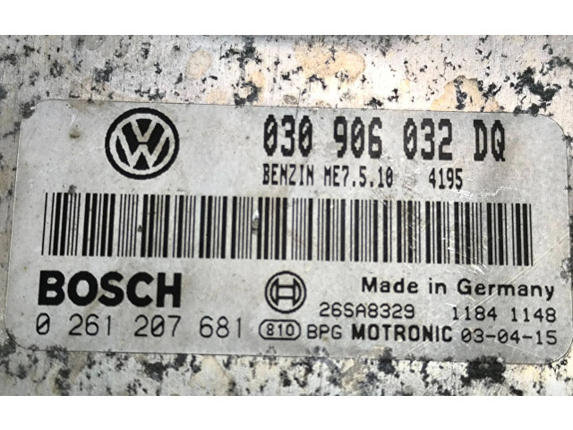 Блок управления двигателя 030906032DQ, 0261207681   Volkswagen Lupo