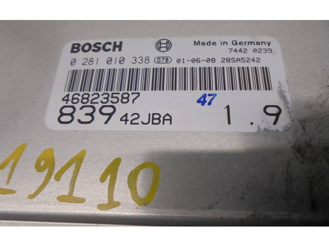 Блок управления двигателя 46823587, 0281010338 Lancia Lybra