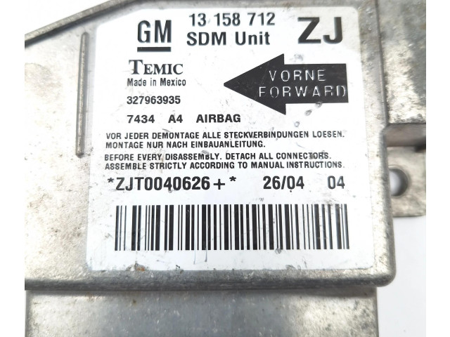 Блок подушек безопасности 13158712, 327963935   Opel Meriva A