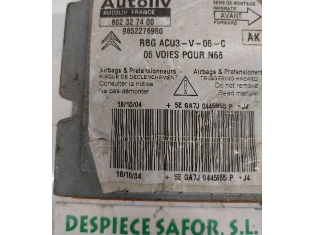 Блок подушек безопасности 9652276980 Citroen Xsara