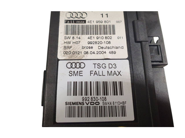 Přístrojová deska  Audi A8 S8 D3 4E 2004 4E1959801, 4E1910802  