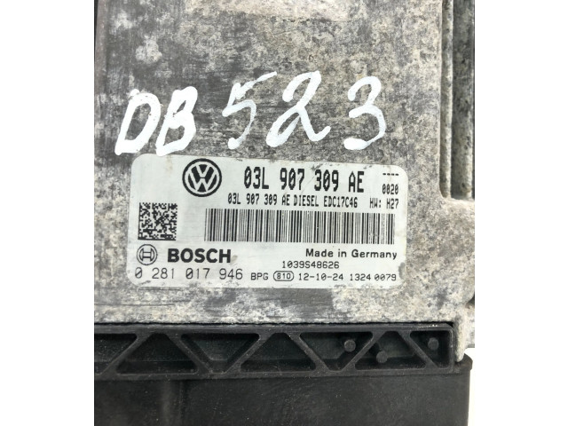 Блок управления двигателем Блок управления 03L907309AE, 0281017946   Volkswagen PASSAT B7