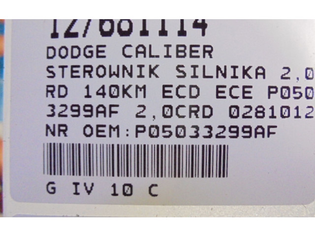 Řídící jednotka 0281012129, P05033299AF Dodge Caliber 2006