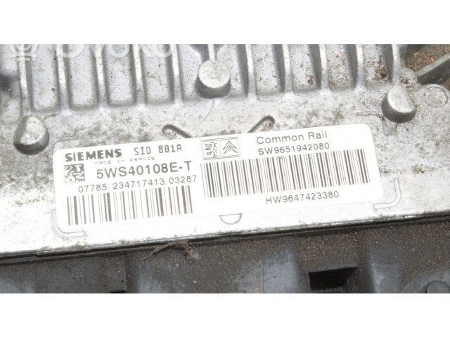 Řídící jednotka 5WS40108ET, 9651942080 Citroen Berlingo 2008
