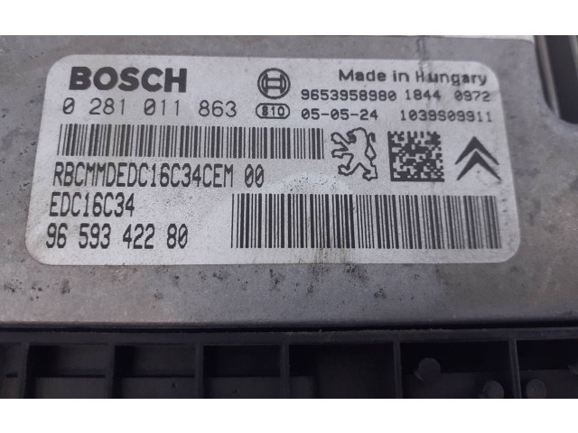 Блок управления двигателя 9659342280, 0281011863   Peugeot 307