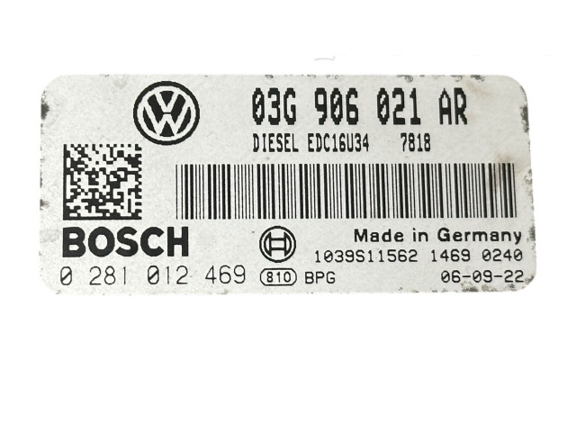 Řídící jednotka 03G906021AR, 1039S11562   Volkswagen Caddy 2007