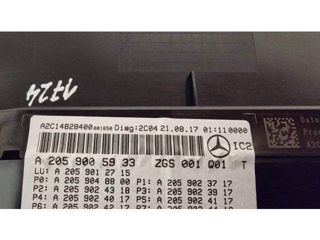 Přístrojová deska Mercedes-Benz GLC X253 C253 2018 A2059005933, A2059012715