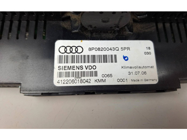 Блок управления климат-контролем 8P0820043Q Audi A3 S3 A3 Sportback 8P