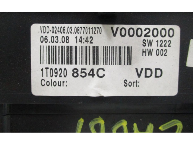 Панель приборов 1T0920854C   Volkswagen Caddy       