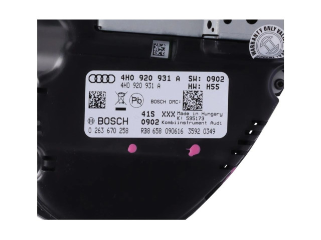 Přístrojová deska  Audi A8 S8 D4 4H 2017 4H0920931A  