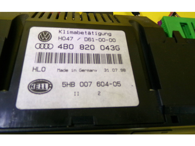 Блок управления климат-контролем 4B0820043G, 5HB007604-05   Audi A6 S6 C5 4B
