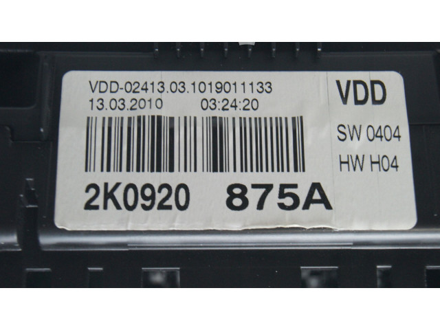 Панель приборов 2K0920875A, 2K0920875A Volkswagen Caddy