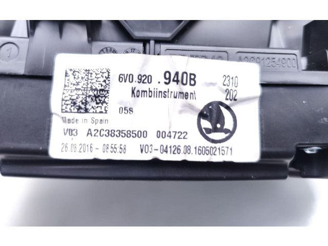 Панель приборов 6V0920940B, A2C38358500 Skoda Fabia Mk3 (NJ)