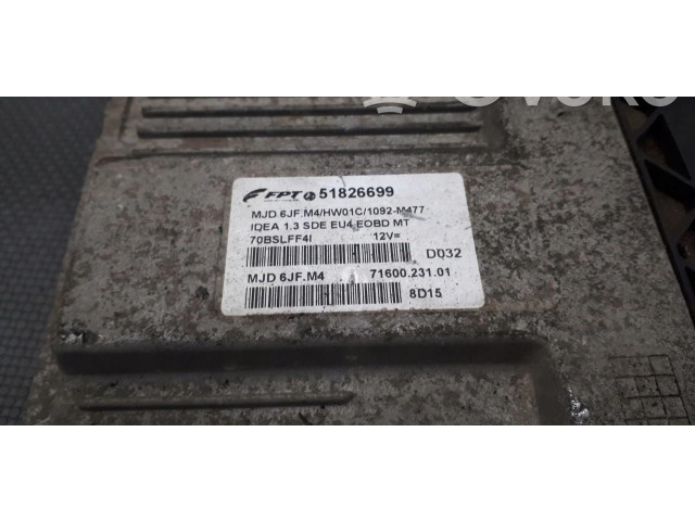 Блок управления двигателем Блок управления 51826699   Fiat Idea