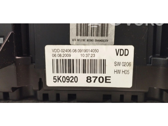 Панель приборов 5K0920870E Volkswagen Golf VI