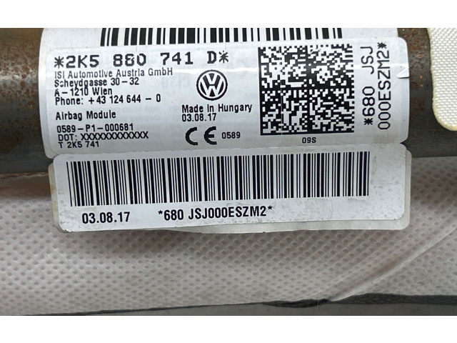 Боковая подушка безопасности 2K5880741D, 43124644 Volkswagen Caddy