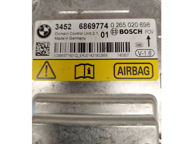 Блок подушек безопасности 6869774, 0265020698 BMW X3 F25