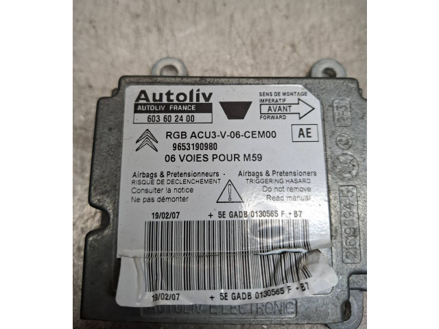 Блок подушек безопасности 603602400, 9653190980 Citroen Berlingo