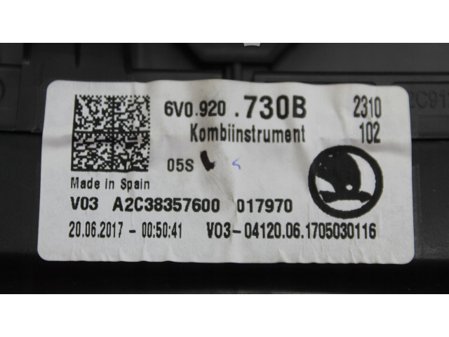 Панель приборов 6V0920730B Skoda Fabia Mk3 (NJ)