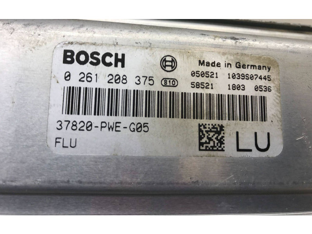 Блок управления двигателя 37820pweg05, k3028   Honda Jazz