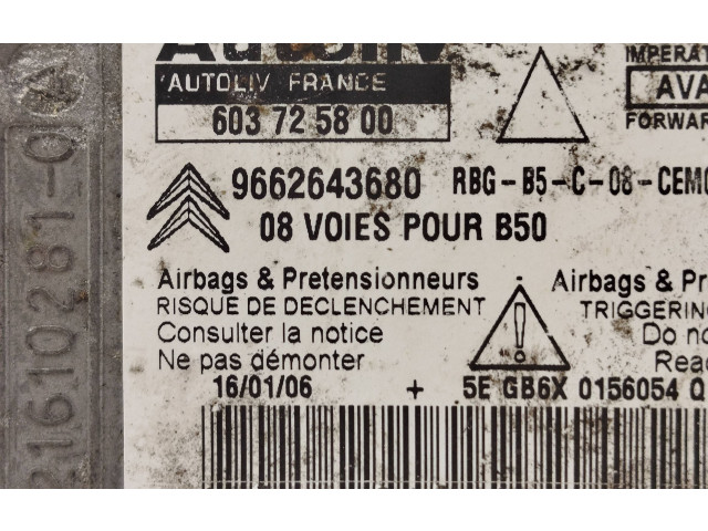 Блок подушек безопасности 9662643680, 603725800 Citroen C4 I