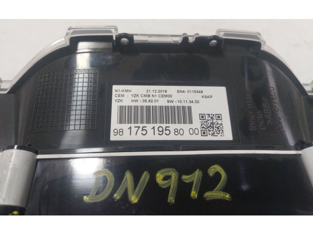 Панель приборов 9817519580, 981751958000   Peugeot Partner III       