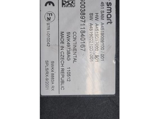 Pojistková skříňka A4519009100, A4519009100 Smart ForTwo II 2011