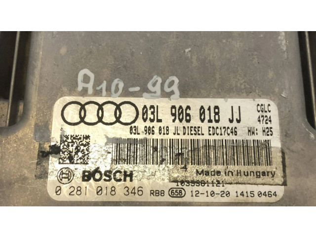 Řídící jednotka 03L906018JJ, 0281018346 Audi A4 S4 B8 8K 2014