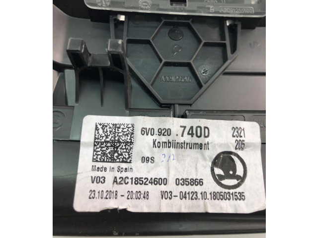Спидометр (приборный щиток) 6V0920740D   Skoda Fabia Mk3 (NJ)   