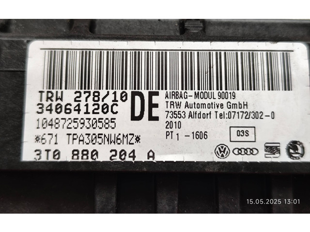 Подушка безопасности пассажира 3T0880204A, 34064120C   Skoda Superb B6 (3T)