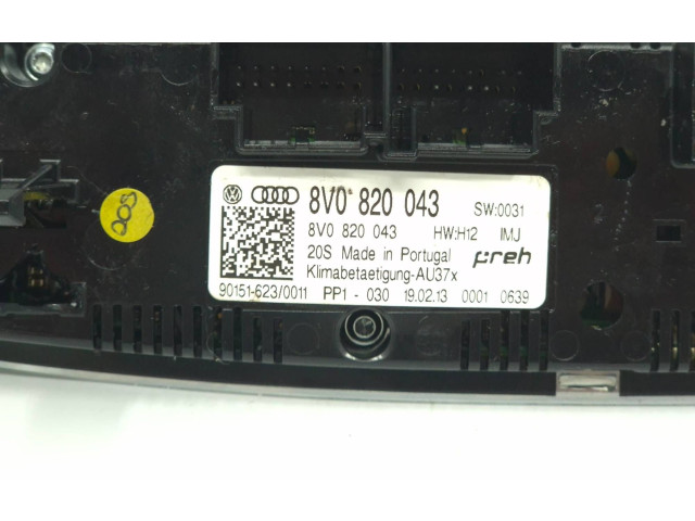 Блок управления климат-контролем 8V0820043, 9015162301 Audi A3 S3 8V