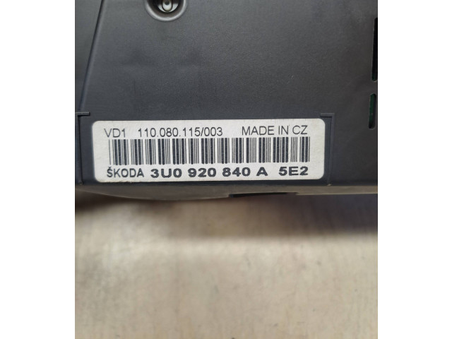 Панель приборов 110080115, 3U0920840A Skoda Superb B5 (3U)