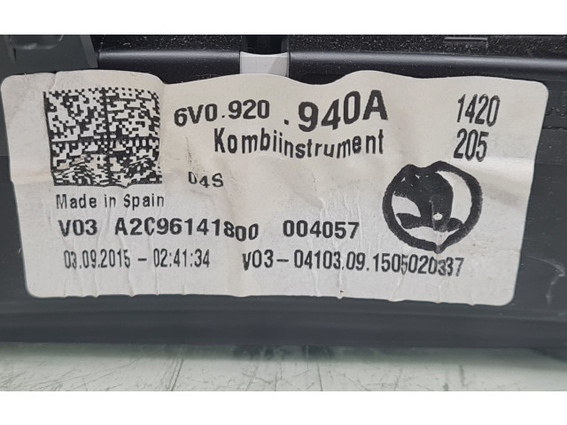 Панель приборов 6V0920940A   Skoda Fabia Mk3 (NJ)       
