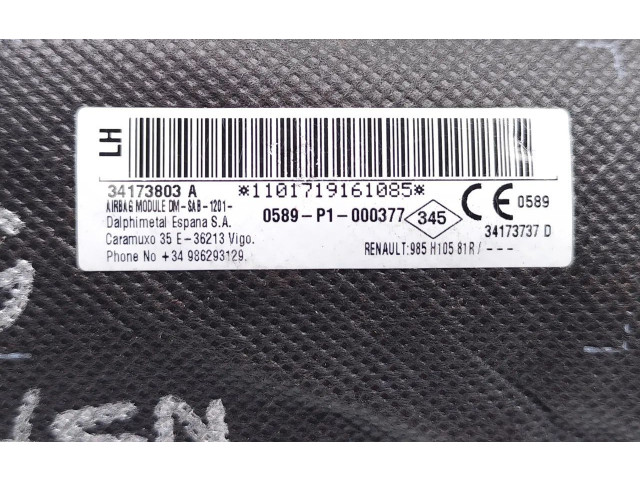 Подушка безопасности в сиденье 985H10581R, 34173803A   Dacia Logan VAN