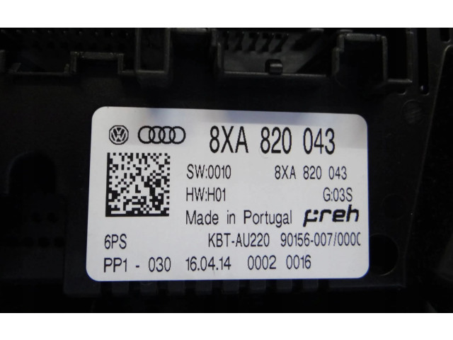 Блок управления климат-контролем 8XA820043, 8XA820043   Audi A1