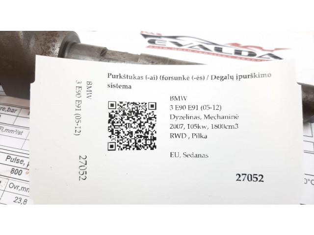 Vstřikovač 7798446, 0445110289 BMW 3 E90 E91 pro naftový motor 1.8 N47D20A