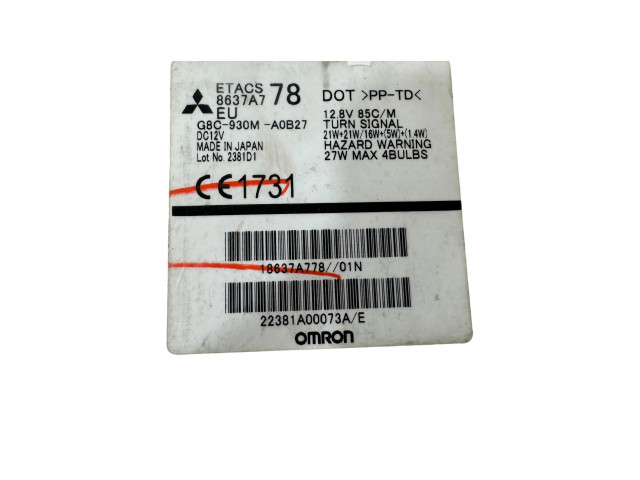 Блок управления G8C930MA0B27, 8637A7 Mitsubishi L200
