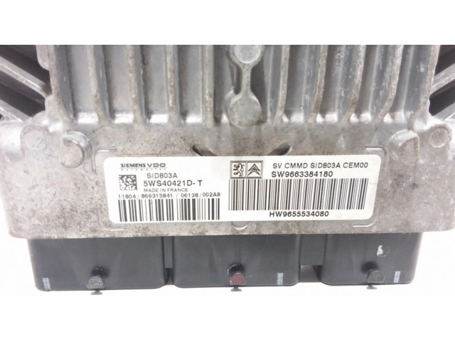 Блок управления двигателя 5WS40421DT, 9663384180   Citroen C4 I