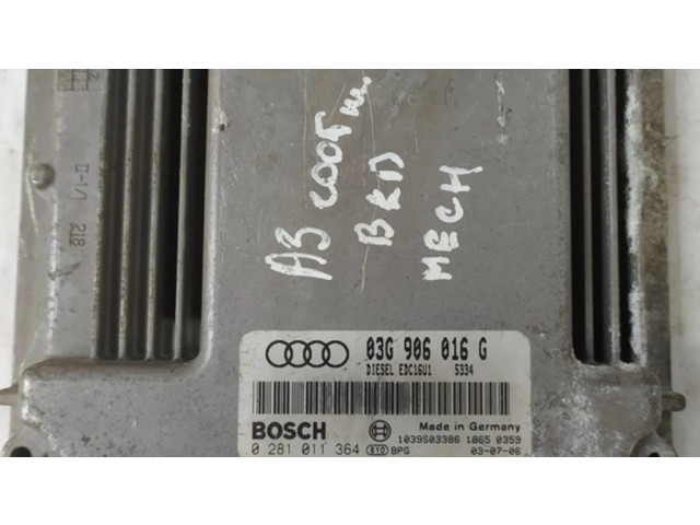 Блок управления двигателя 03G906016G, 0281011364 Audi A3 S3 8P