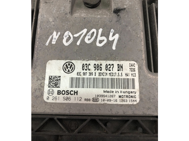 Блок управления двигателя 03C906027BN, 0261S06112 Volkswagen Touran II