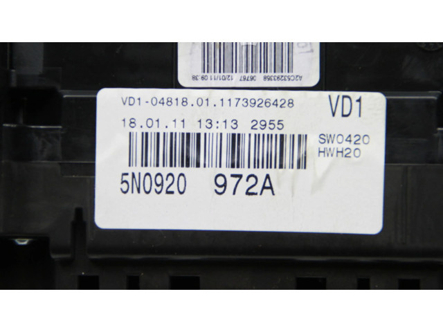 Přístrojová deska  Volkswagen Tiguan 2011 5N0920972A  
