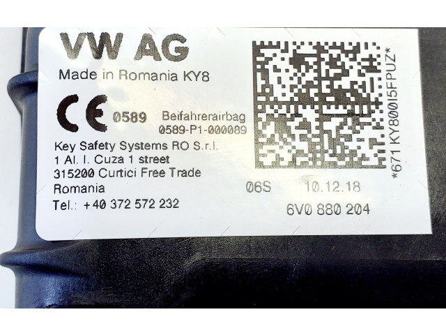Подушка безопасности пассажира 6V0880204 Skoda Fabia Mk3 (NJ)