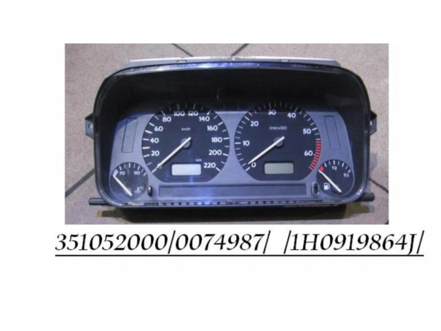 Панель приборов 1H0919864J, 351052000   Volkswagen Golf III       