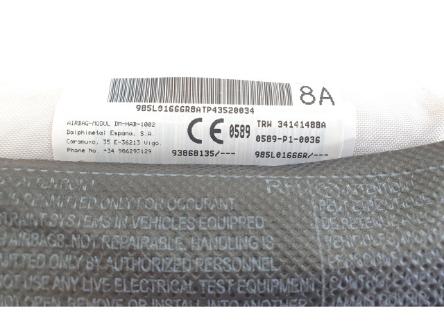 Боковая подушка безопасности 93868135, 985L01666R   Renault Trafic III (X82)